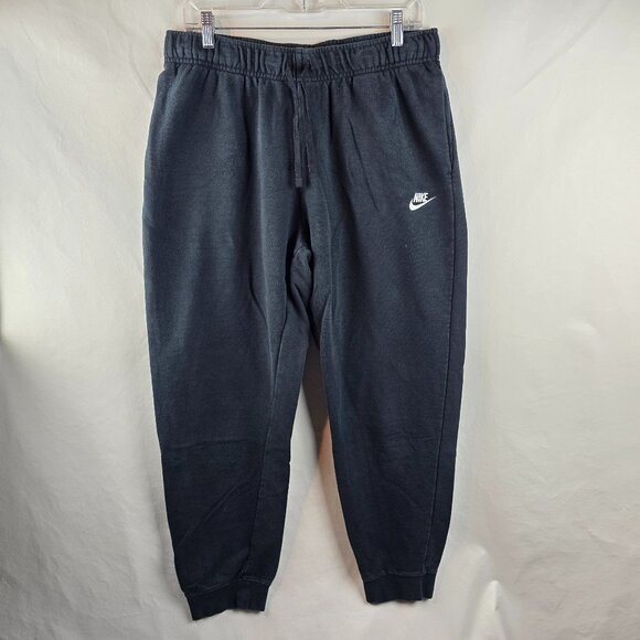 Nike Sweatpants Womens Large Black Club Fleece Sportswear Mid Rise Joggers Sport - Picture 1 of 9